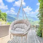 Chair with Cushion, Handmade Macrame Swing Chair with Hanging Hardware Kits