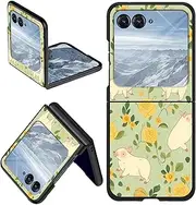 [DHYYDSQZ] for Motorola Moto Razr 2024 Case for Moto Razr 50 Phone Case Pig Flowers Design Thin Slim Hard PC Anti-Scratch Shookproof Protective Cover Case for Moto Razr 2024 /Moto Razr 50 5G
