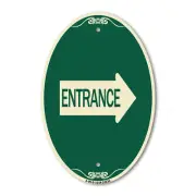 SignMission Designer Series Sign - Right Arrow Entrance 12" x 18" Aluminum Sign