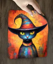 CAT MOUSE PAD, Orange Witch Hat Fall Autumn Computer Desk Mat E052