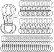 Keychain Hook Clip, 50Pcs Swivel Snap Hook Lobster Claw Clasp Small Metal Swivel