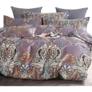 Violet Paisley Bed Quilt Cover Set 3 Piece