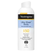 Neutrogena Ultra Sheer Body Mist SPF 50 Sunscreen Spray 140g Broad Spectrum
