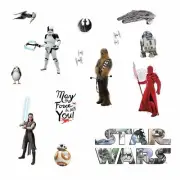 STAR WARS VIII Wall Decals BB-8 R2D2 Spaceship Room Decor Sticker Galaxy Force 8