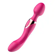 Full Body Personal Cordless USB Double Head 10 Modes Wand Massager Pink