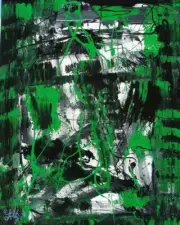Modernist ABSTRACT PAINTING Expressionist MODERN ART CURRENCY WAR FOLTZ