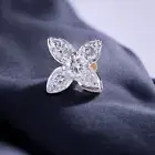 0.15 Cts Round Brilliant Cut Natural Diamonds Flower Nose Stud 18K Gold