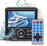 Geloo Marine Stereo Receiver Boat Stereo Radio System Digital MP5 Media Player,AM/FM Radio Weatherproof for Motorcycle Boat Golf Cart Truck, B-8415A