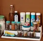 Non Slip 3 Tier Shelf Organiser Spice Jars Pantry Kitchen Step Storage Rack