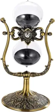 Suliao Vintage 60 Minute Hourglass Sand Timer, Large Brass Engraved Rotating San