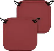 Waterproof Patio Seat Cushion Covers 22x20x4 inch 2 Pack Replacement Non-Slip Outdoor Cushion Slipcover with Zipper and Adjustable Straps for Outdoor Furniture, Covers Only, Red