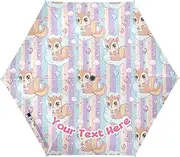 [sanluoli] UV50+ Custom Cartoon Pastel Squirrels folding umbrella water,sun & rain resistant portable and lightweight Premium Grip, Fits Car & Backpack auto open sombrillas de lluvia