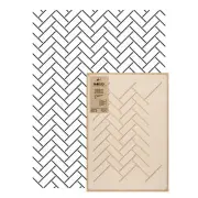 GEOMETRIC reusable PLASTIC Wall STENCIL Template 25.6"x37.4" HERRINGBONE LINES