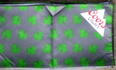 Vintage Coors Light Beer Shamrock Scarf 22" Square Vintage Memorabilia