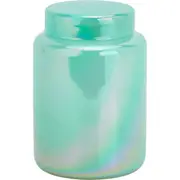 Annabel Trends Glass Opal Jar Home/Bathroom Storage Decor Lrg Bermuda Green