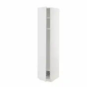 METOD high cabinet w shelves/wire basket, white/Stensund white, 40x60x200 cm