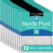 Nordic Pure 12x18x1 Pleated Air Filters MERV 14 Plus Carbon 12 Pack