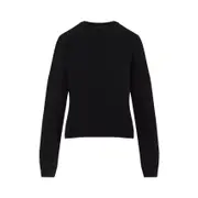 [Moncler X Rick Owens] Moncler X Rick Owens-Black Virgin Wool Mu02d9c01 Biker Round Neck Pullover-Donna M STAND