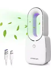 Fan Portable Bladeless Fan with 5 Colors Touch Control LED