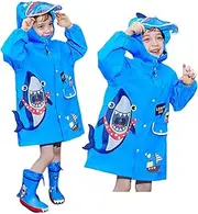 [Hovkib] Children's Rain Poncho Toddler Raincoats Boys Girls Waterproof Rain Jackets Unisex Rain Poncho Lightweight Rainproof Rain Cape Rain Clothing Children with Backpack Cover