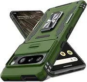 ELEPIK Google Pixel 8 Pro Case with Camera Cover, Ring Kickstand [2 Stand Way, Horizontal or Vertical], [Military Grade Heavy Duty Protective] Phone Case for Google Pixel 8 Pro (Green)