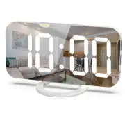 Digital Alarm Clock Mirror LED Display Snooze Function Dim Mode Wall Bedroom