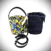 TORY BURCH Emerson Printed Saffiano Leather Mini Backet Bag Floral