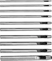 10PCS 0.5mm-5mm Leather Hole Punch Set, Round Hollow Punch for Leather, Rubber, Plastic, Paper, Canvas, Watch Strap, Belt, Bags, Crafts