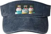 [CADREWY] Happy Birthday Cakes Print Fashionable Casual Sport Hat Washed Baseball Cap with Adjustable Buckle Closure
