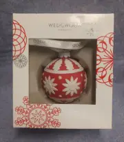 Wedgwood Snowflake Christmas Ornament Ball 40009198 Red Round New Rare