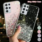 For Samsung S24 Ultra S23+ S22 S21 S20 FE Bling Glitter Star Soft Gel Case Cover