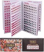 VAMA Women's Multicolour Plain Glitter Sparkle Shaded Crystal Diamond Stone Sticker Tatoos Bindi Booklet Sticker (948 Fancy Bindi Book)