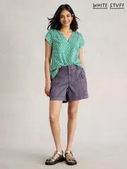 White Stuff Purple Mollie Combat Shorts (W22605) | $113
