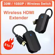 30m Wireless HDMI Transmitter Receiver Extender for Camera DVD PC To TV Monitor