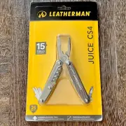 New, Sealed In Blister, Leatherman Juice CS4 Granite Gray multitool.