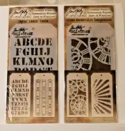 New ~ Tim Holtz Layering Stencils ~ 2 Sets with 2 stencils in each set