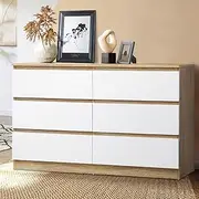 Oikiture Chest of Drawers Tallboy with 6 Drawers Bedroom Dresser