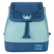 Loungefly Disney Lilo and Stitch Stitch Embroidered 10 inch Faux Leather and Suede Mini Backpack