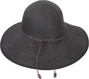 Gatuida Sun Hat Straw Hat Floppy Beach Rain Hats for Women Panama Hat Women Wide Hat Women Beach Cap Straw Visor Hat for Women Summer Hat Gardening Hat Fishing Hat Clothing Miss Outdoor Black