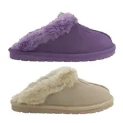 Ladies Slippers Panda Eros Leather Slipper Scuff Warm Soft Fluffy Size 5-10