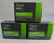 Lot of 3 DOVE MEN + Care Extra Fresh Invigorating Body & Face-Free Shipping