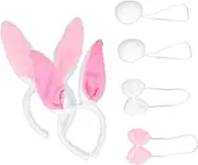[BIUDECO] Rabbit Headband Headband Apparel Animal Stuffed Bunny Tail Halloween Bowtie Decor Bunny Costume Rabbit Ears Bunny Ears Delicate Bowtie Decor Polyester