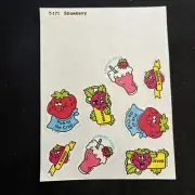 Vintage Trend Matte STRAWBERRY Scratch & Sniff Partial Sticker Sheet Rare & HTF