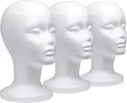 Foraineam 2 Pack 12 Inch Styrofoam Head Female Foam Wig Head Mannequin Manikin Cosmetics Model Head Wigs Display Glasses Hats Hairpieces Stand