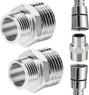2pcs Shower Hose Connectors Male to Female Threaded Connector Accessories Fittings Reducing Nipple Shower Connector Water Pipe Plumbing Fittings Reducing Nipple Shower Adapter