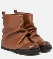 [The Attico] The Attico Mini Robin leather combat boots AU 11 brown