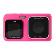 Rose Red 2.5K HD Video 16X Zoom MP3 72MP Photo Dual Screen Selfie Camera 32G Memory Card Home Travel Portable