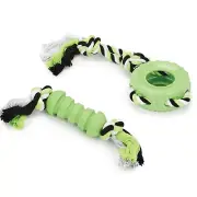 Interactive Dog Toy Tough Dental Rubber and Rope Tug O War Chase Fetch Toss Play