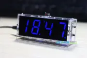 electronic clock blue LED microcontroller digital time Light Control Temperature
