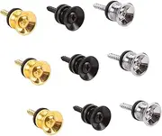 9PCS Guitar Strap Locks, Metal Strap Button Lock Pins with Mounting Screws, Anti-Slip Guitar Strap Accessories for Guitar, Bass, and Ukulele